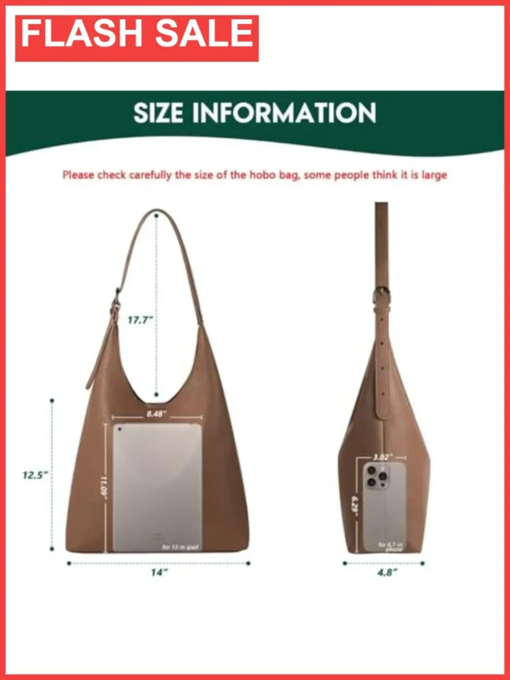 Vegan Leather Slouchy Hobo Shoulder Bag Magnetic Closure Everyday Purse